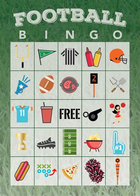 Free Printable Football Bingo Cards .